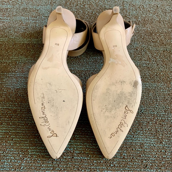 Sam Edelman Beige Okala Ankle Strap Pointed Toe Dress Pumps Heels, size 8 EU 39 - Picture 10 of 12